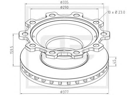 046.370-00A PE Automotive disco de freno trasero