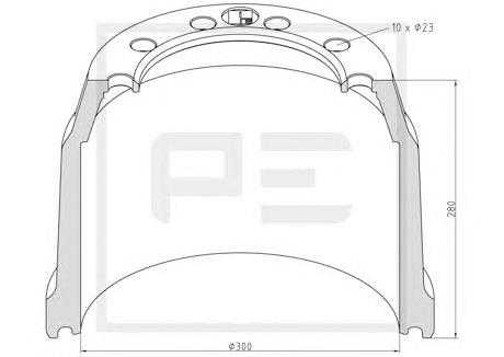 066.442-00A PE Automotive freno de tambor trasero