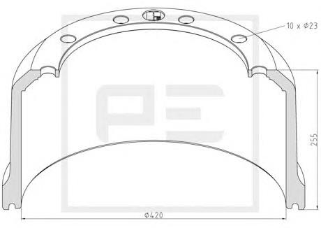 Freno de tambor trasero BBR32553 Borg&beck