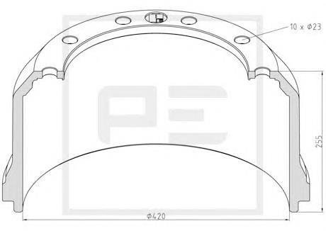 066.418-00A PE Automotive freno de tambor trasero