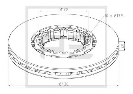 066.254-10A PE Automotive disco de freno trasero