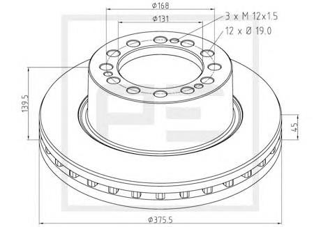 066.253-00A PE Automotive disco de freno trasero