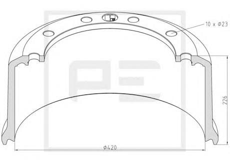 046.698-00A PE Automotive freno de tambor trasero