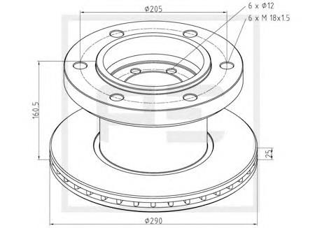 026.653-10A PE Automotive freno de disco delantero