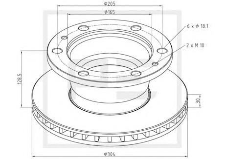 02665110A PE Automotive freno de disco delantero