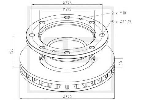 02665910A PE Automotive freno de disco delantero