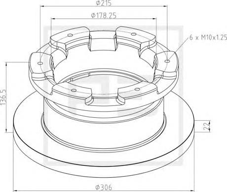 026.671-10A PE Automotive disco de freno trasero