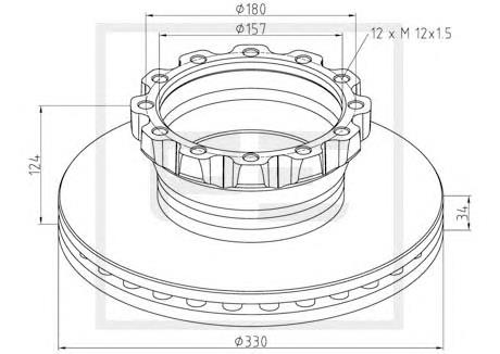 036.112-00A PE Automotive disco de freno trasero