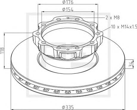 03612500A PE Automotive disco de freno trasero