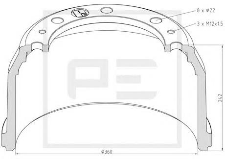 Freno de tambor trasero BBR32525 Borg&beck