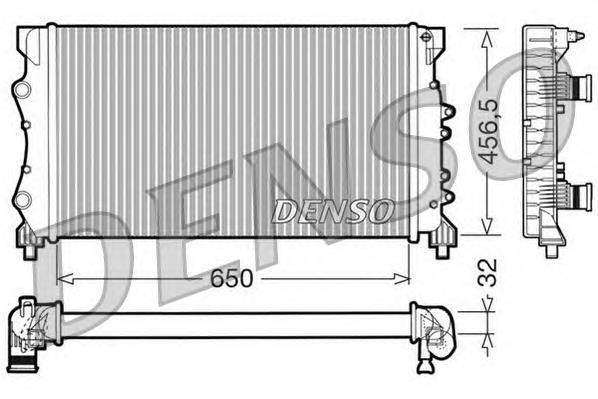 DRM23024 Denso radiador refrigeración del motor