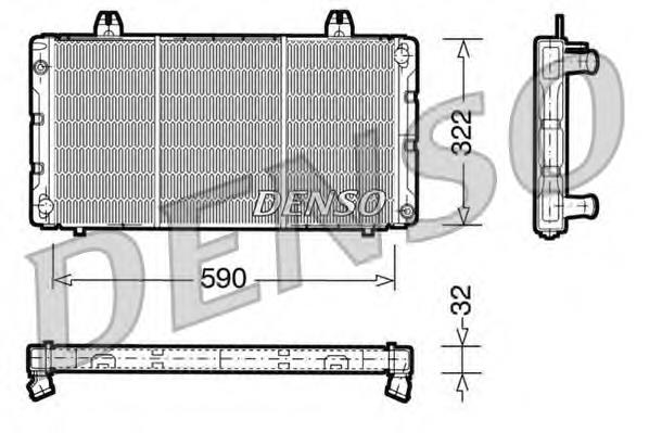 DRM25002 Denso radiador refrigeración del motor