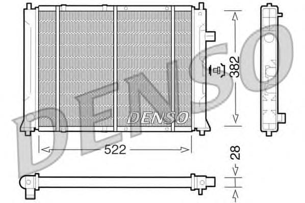 DRM24014 Denso radiador refrigeración del motor