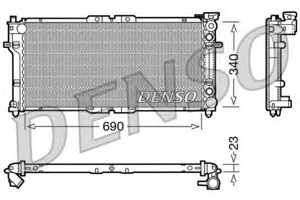 Radiador refrigeración del motor DRM44004 Denso