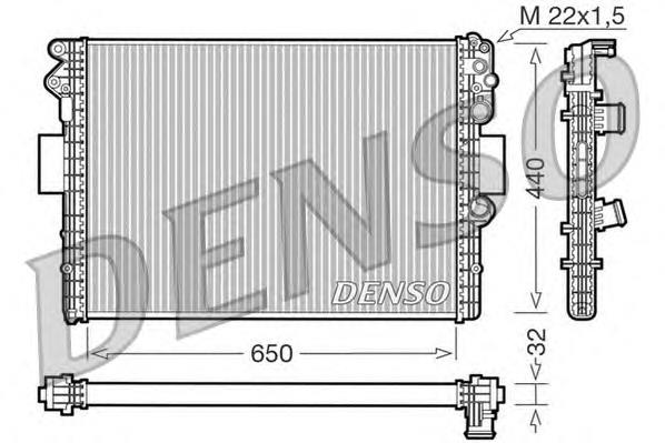 Radiador refrigeración del motor DRM12001 Denso