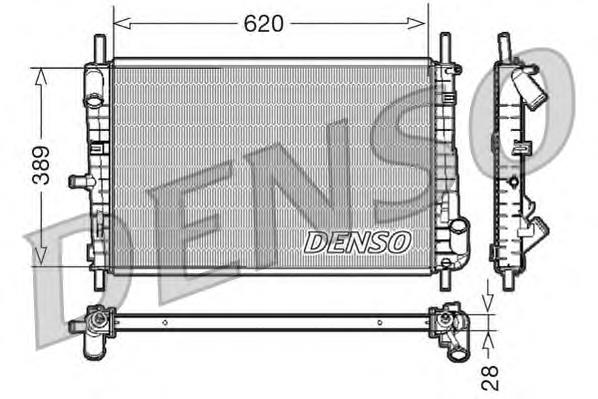 DRM10072 Denso radiador refrigeración del motor