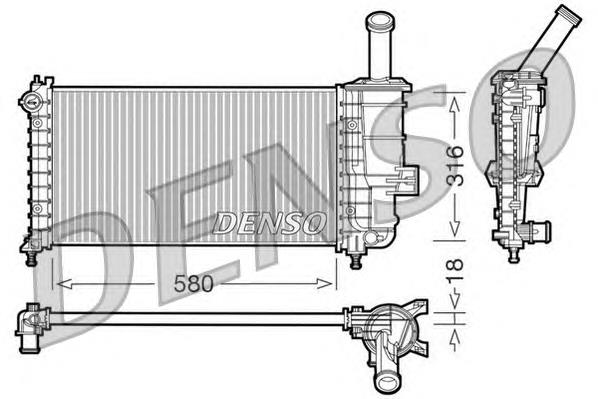 Radiador refrigeración del motor DRM09100 Denso