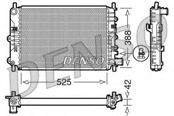 Radiador refrigeración del motor DRM10026 Denso