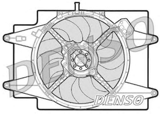 DER01002 Denso difusor de radiador, ventilador de refrigeración, condensador del aire acondicionado, completo con motor y rodete