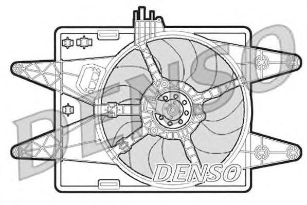 Difusor de radiador, ventilador de refrigeración, condensador del aire acondicionado, completo con motor y rodete DER09022 Denso