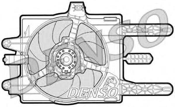 Difusor de radiador, ventilador de refrigeración, condensador del aire acondicionado, completo con motor y rodete DER09030 Denso