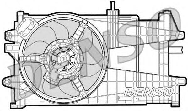 Difusor de radiador, ventilador de refrigeración, condensador del aire acondicionado, completo con motor y rodete DER09035 Denso