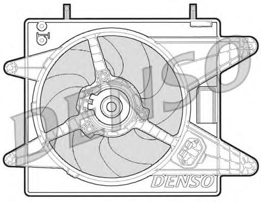 DER09003 Denso difusor de radiador, ventilador de refrigeración, condensador del aire acondicionado, completo con motor y rodete