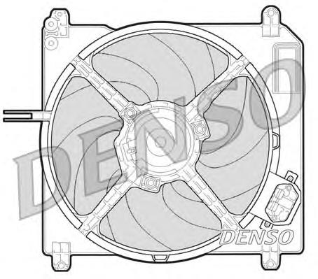 DER09007 Denso difusor de radiador, ventilador de refrigeración, condensador del aire acondicionado, completo con motor y rodete