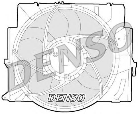 DER05006 Denso difusor de radiador, ventilador de refrigeración, condensador del aire acondicionado, completo con motor y rodete