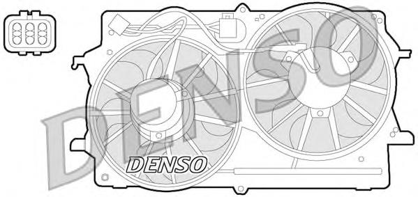 Difusor de radiador, ventilador de refrigeración, condensador del aire acondicionado, completo con motor y rodete DER10007 Denso