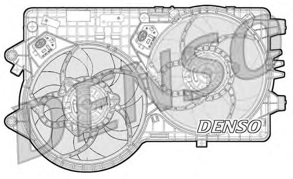 Difusor de radiador, ventilador de refrigeración, condensador del aire acondicionado, completo con motor y rodete DER09093 Denso