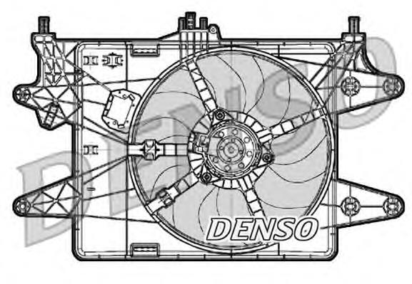 Difusor de radiador, ventilador de refrigeración, condensador del aire acondicionado, completo con motor y rodete DER09083 Denso