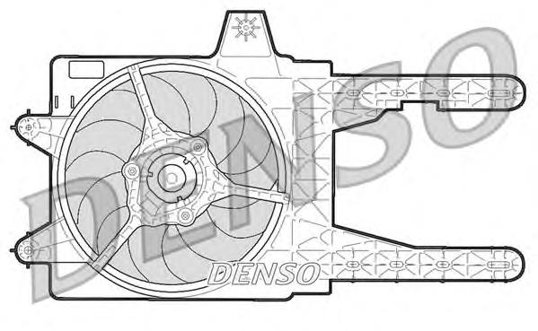 DER09245 Denso difusor de radiador, ventilador de refrigeración, condensador del aire acondicionado, completo con motor y rodete