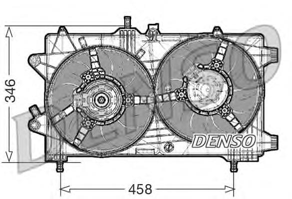 Difusor de radiador, ventilador de refrigeración, condensador del aire acondicionado, completo con motor y rodete DER09044 Denso