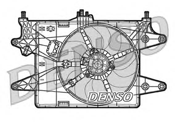 DER09081 Denso difusor de radiador, ventilador de refrigeración, condensador del aire acondicionado, completo con motor y rodete