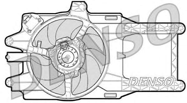 Difusor de radiador, ventilador de refrigeración, condensador del aire acondicionado, completo con motor y rodete DER13002 Denso