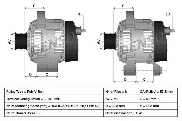 Alternador DAN989 Denso