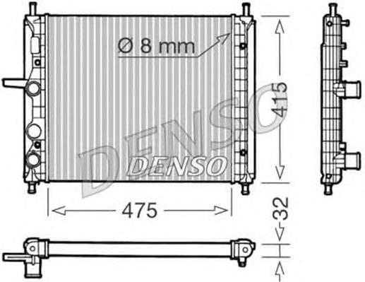 Radiador refrigeración del motor DRM09030 Denso