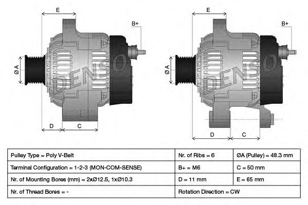 DAN588 Denso Alternador de coche