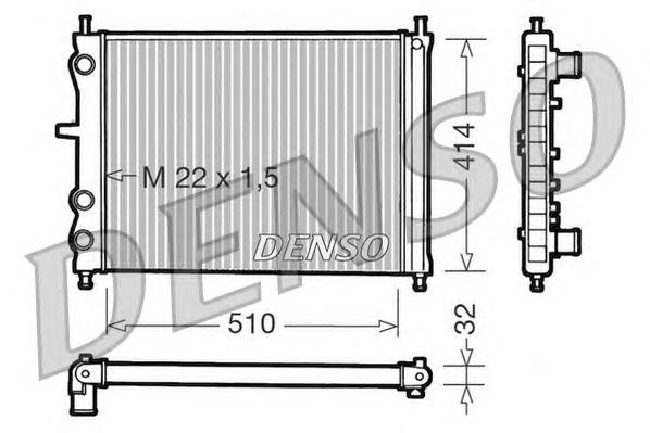 DRM09024 Denso radiador refrigeración del motor