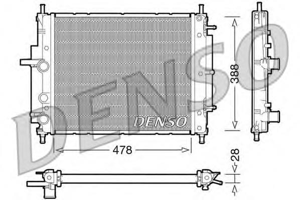 Radiador refrigeración del motor DRM09032 Denso