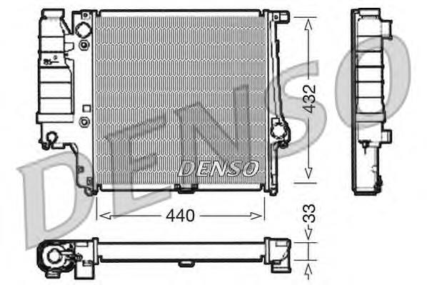 Radiador refrigeración del motor DRM05038 Denso