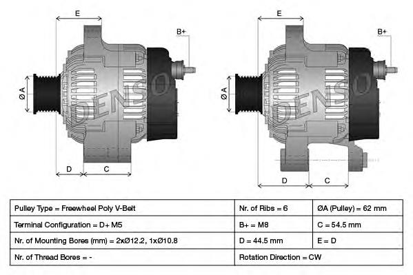 DAN502 Denso Alternador de coche