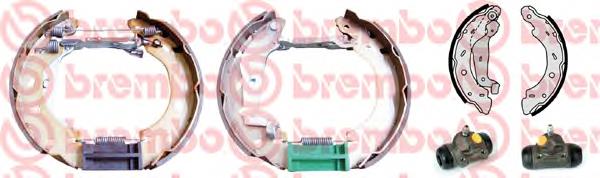 Juego de zapatas de frenos de tambor, con cilindros, completo Brembo K50005