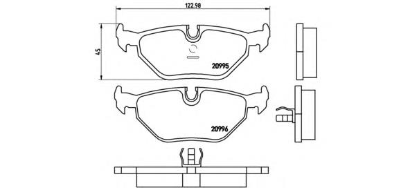 Pastillas traseras Brembo P06011
