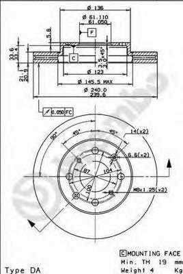 09.9554.10 Brembo freno de disco delantero