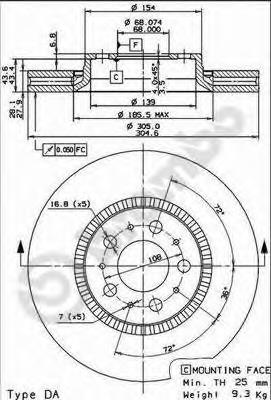 09913010 Brembo freno de disco delantero