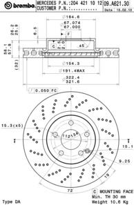 Disco de freno 09A62131 Brembo