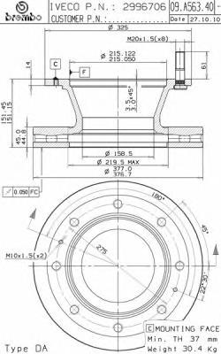 5022670 Ford freno de disco delantero