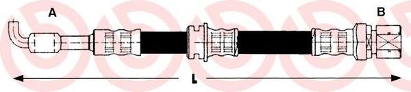 Tubo flexible de frenos trasero izquierdo T15005 Brembo